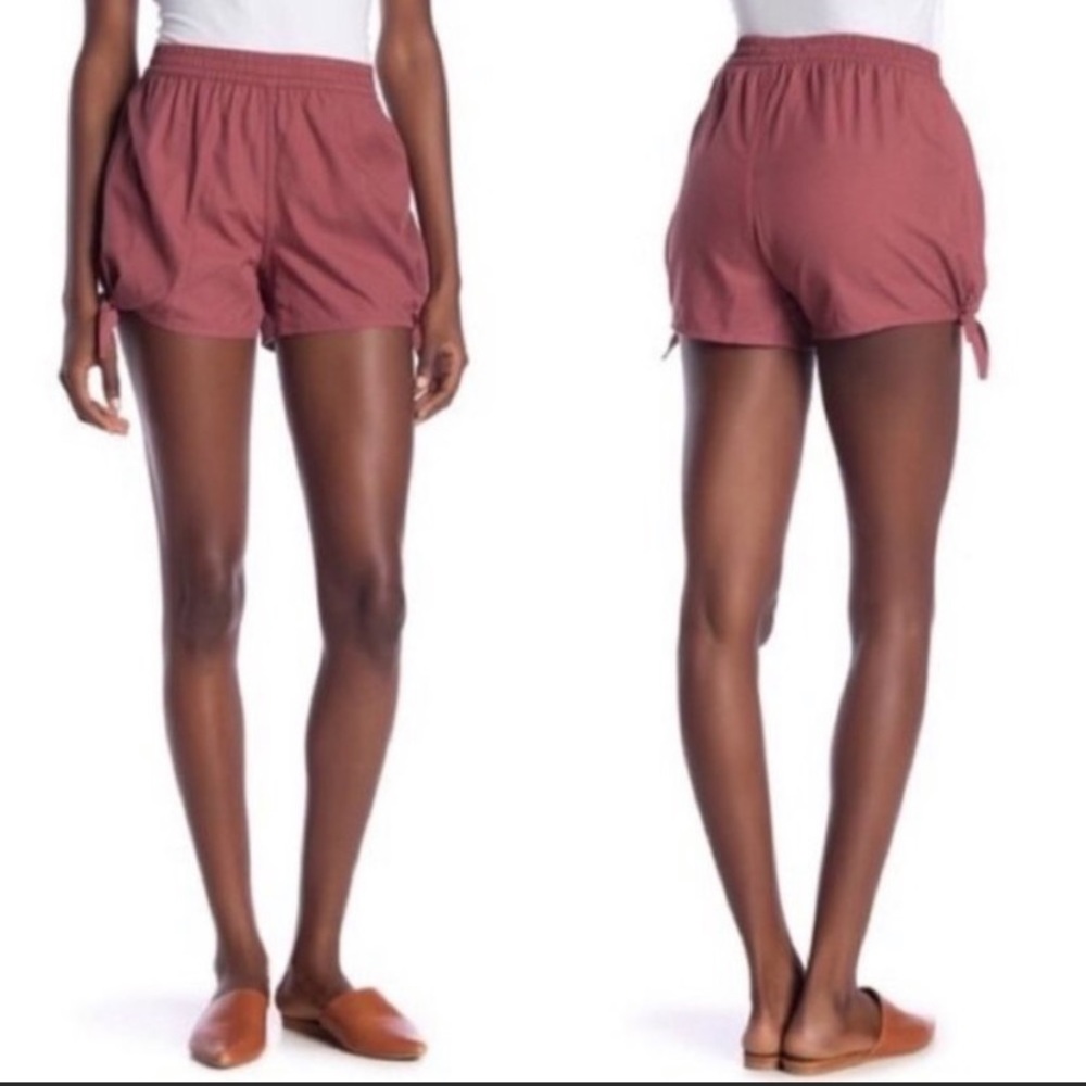 Madewell autumn berry pull-on, side tie shorts